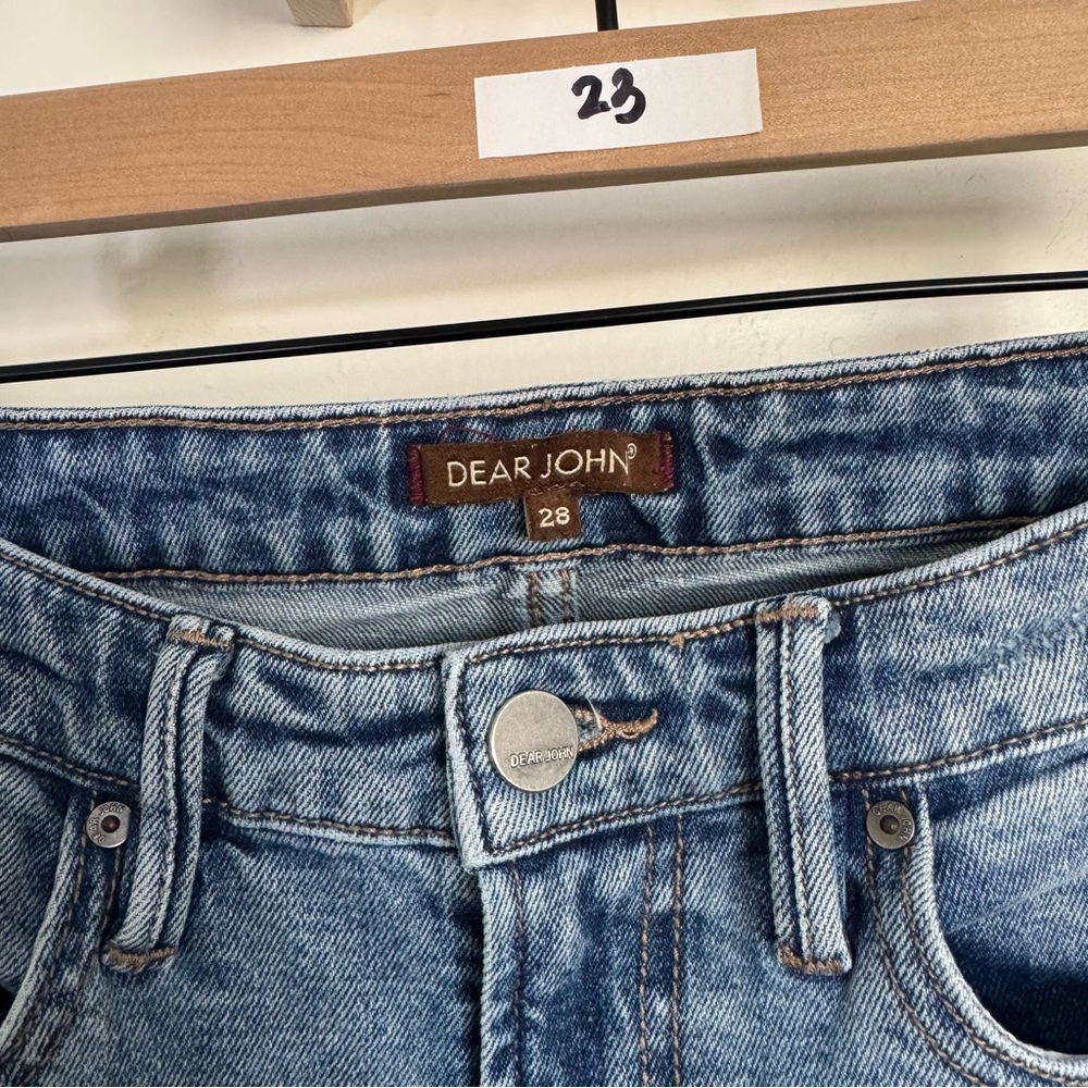 Dear John Flare Patchwork Distressed Blue Jeans s… - image 3